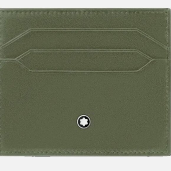 New Montblanc meisterstuck Green color leather 6 CC card holder - Picture 1 of 3